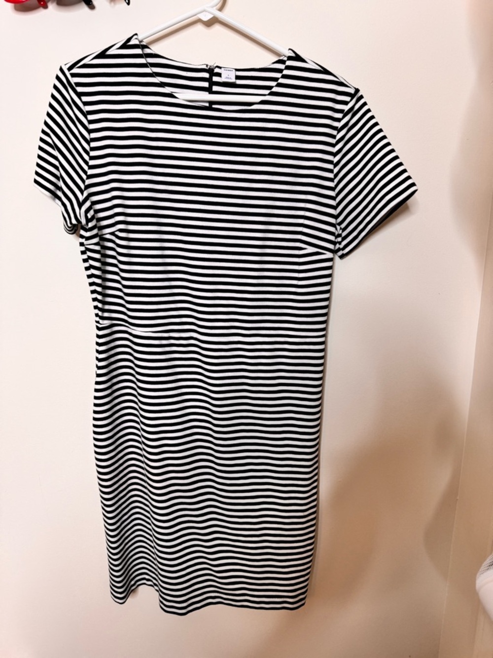 Old Navy Black & White Striped Midi Dress